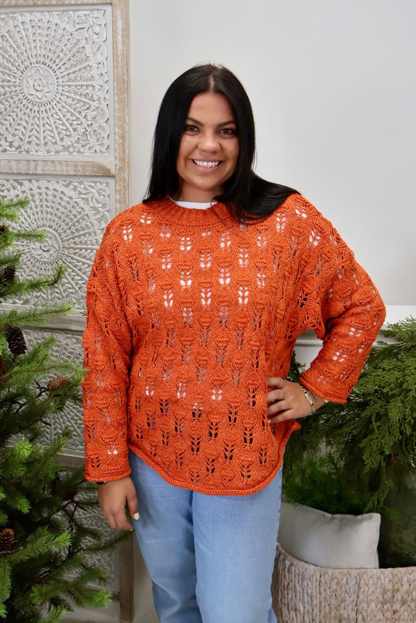 Autumn Lace Knit Sweater