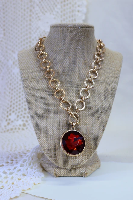Link And You'll Miss It Necklace - Rust