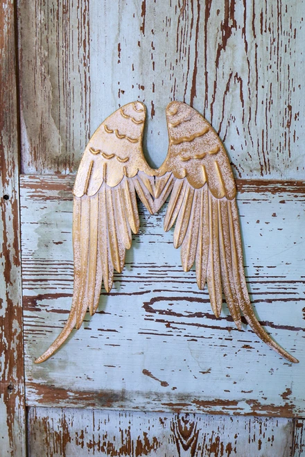 Small - Distressed Metal Angel Wings