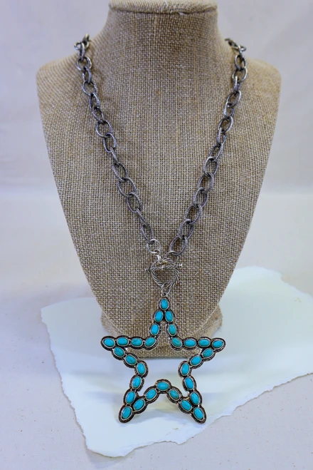 Always Be A Star Necklace - Turquoise