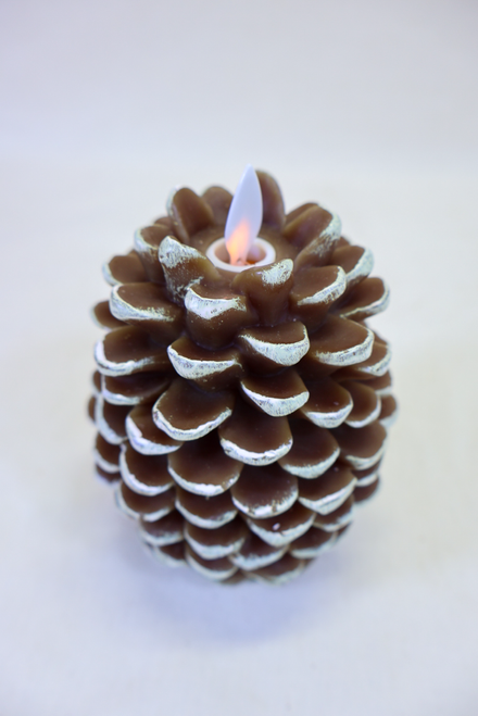Pinecone Moving Flame LED Candle
