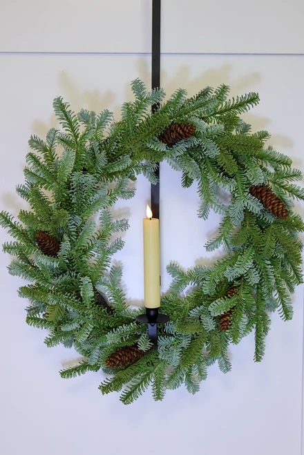 Adjustable Black Wreath And Candle Holder