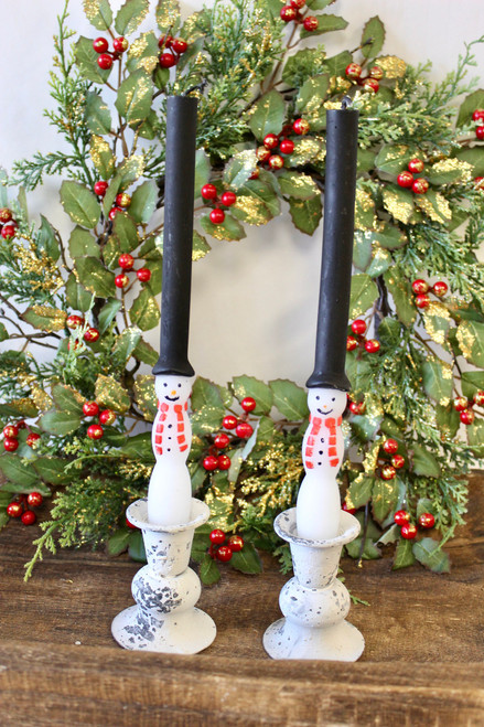 Set Of 2 Snowman Tapers Set Of 2 Snowman Tapers