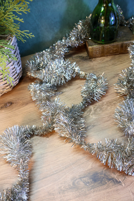 Set of 2 Silver Tinsel Garland