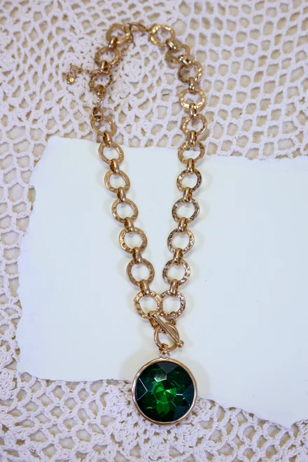 Link And You'll Miss It Necklace - Green