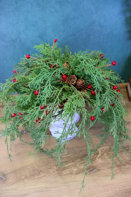 Wispy Cypress Pine Half Sphere - 22"