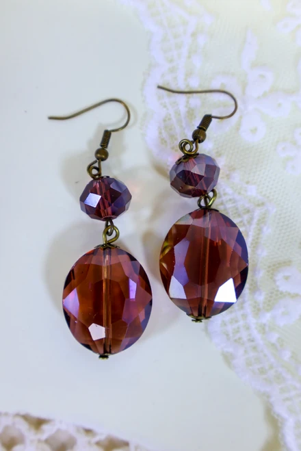 A Double Dose Earrings - Plum