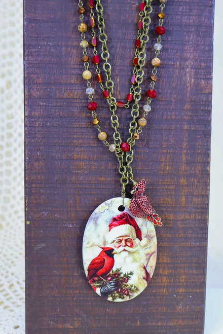 A Cardinal Christmas Handmade Necklace *FINAL SALE*
