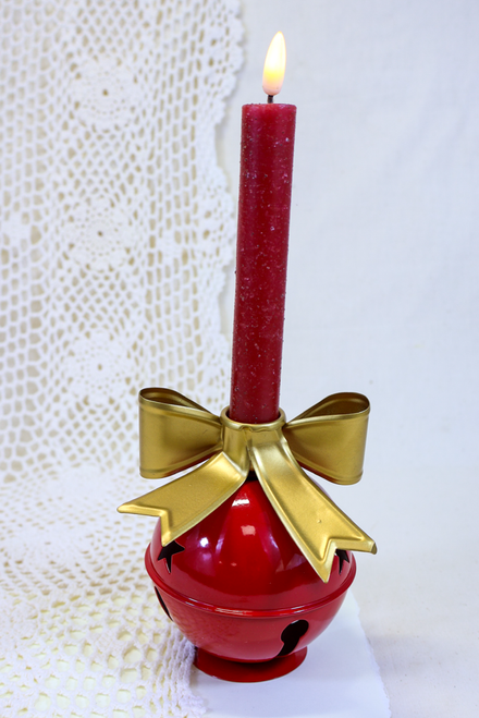 Red Metal Bell Taper Holder
