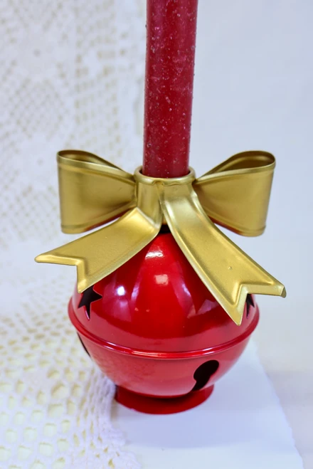 Red Metal Bell Taper Holder