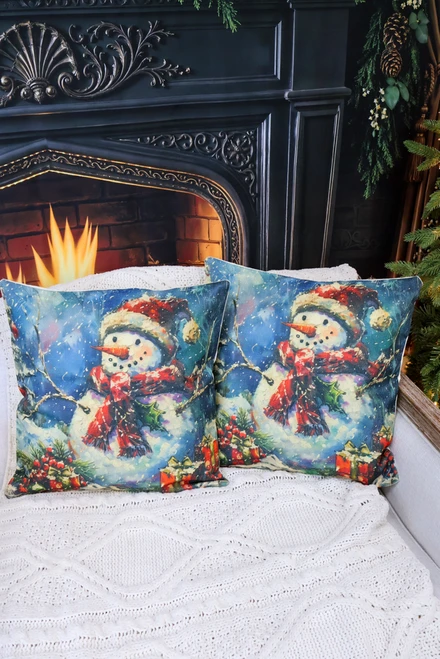 Snowman Pillow Case - Set Of 2