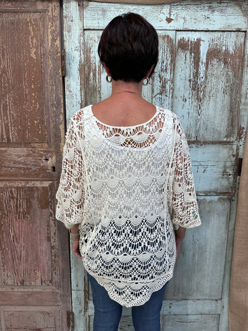 A Never Ending Love Crochet Poncho - Cream
