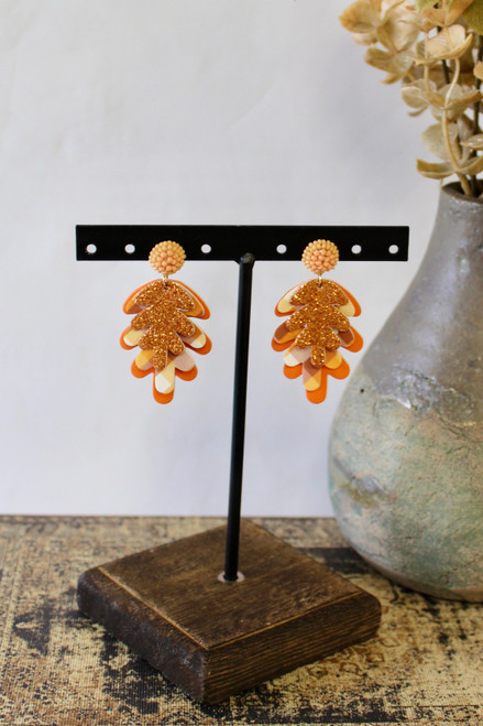 Be Nice Or Leaf Earrings - Orange