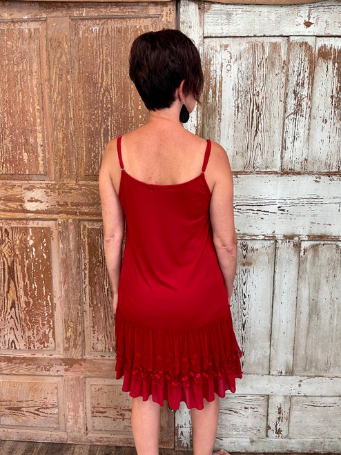 Extended Stay Tank Top Dress - RED