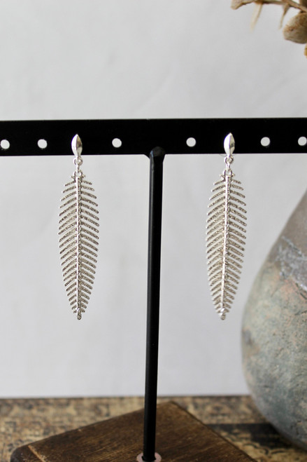 Leaf It Off Earrings - Silver