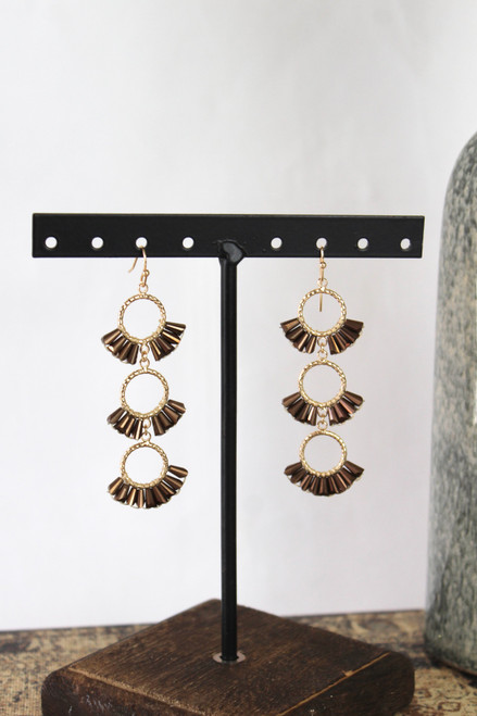 Hope To See You Earrings - Brown