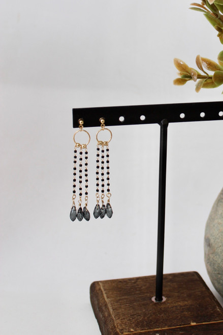 Drops Of Color Earrings - Black