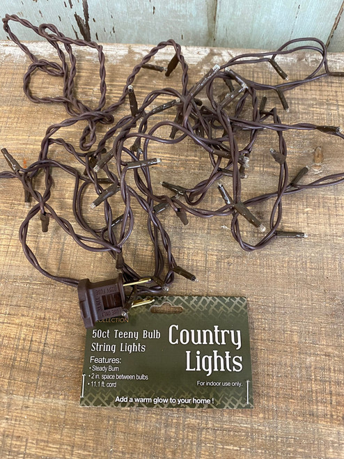 Teeny Lights 50 Count - BROWN CORD Teeny Lights 50 Count - BROWN CORD