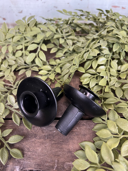 Black Wine Bottle Taper Holders (set of 2)