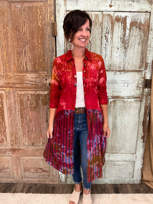 Red All About It Kimono