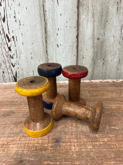 Small Wooden Spools Set Of 2 - Assorted