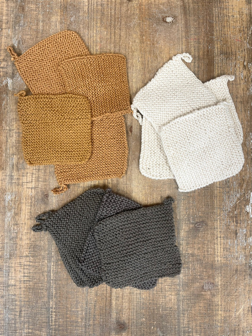 Square 4" Set Of 4 Cotton Crochet Dish Scrubbies