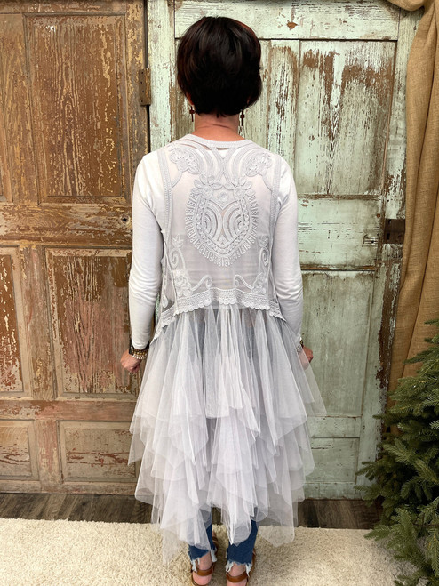 A New Tune Tulle Vest - SILVER
