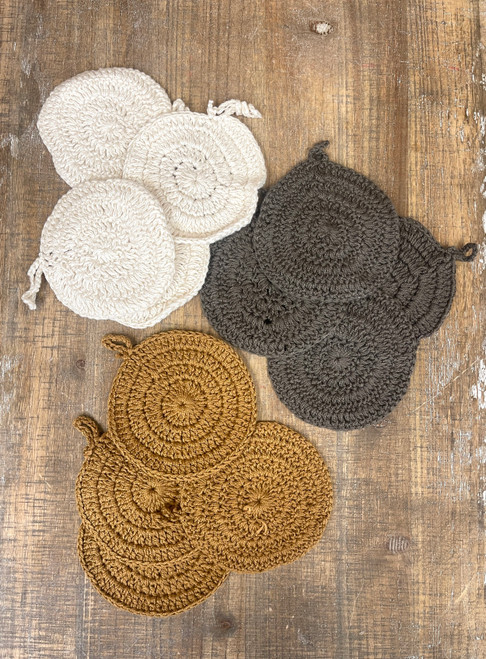 Round 4" Set Of 4 Cotton Crocheted Dish Scrubbies