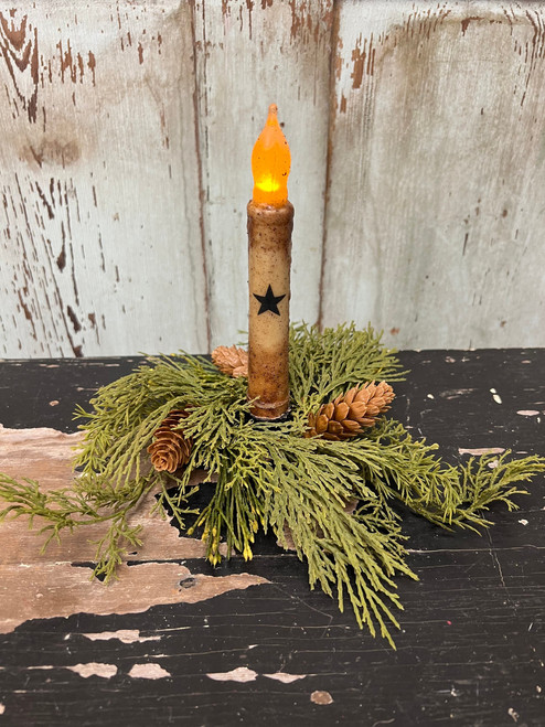 Burnt Ivory Star Timer Taper - 6" Burnt Ivory Star Timer Taper - 6"