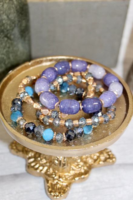 A Sweeter Place Bracelet Set - PURPLE