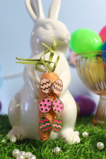 I'm So Egg-Cited Earrings - PINK