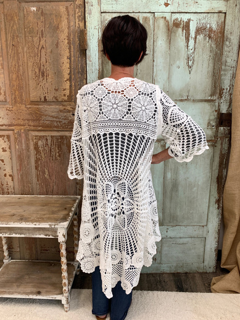 Match Made In Heaven Crochet Cardigan - WHITE