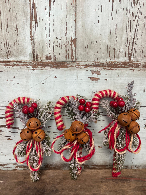 Candy Cane, Rusty Bells And Berries (set of 3)