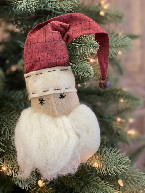 Primitive Santa Head Ornament