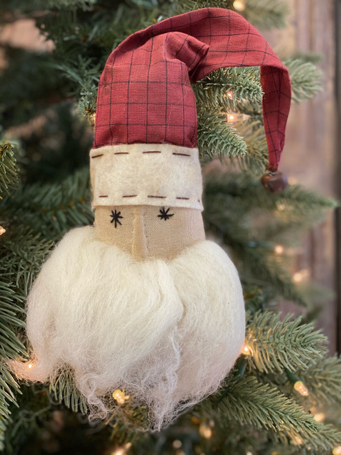 Primitive Santa Head Ornament