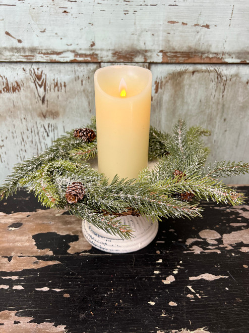 6.5" White Spruce Candle Ring