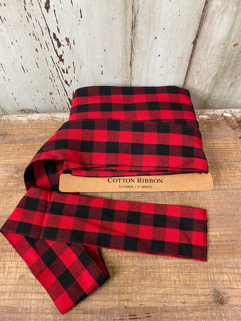 Red And Black Buffalo Check Ribbon - 10 Yards Red And Black Buffalo Check Ribbon - 10 Yards