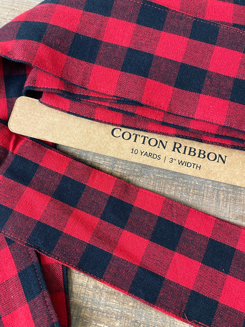 Red And Black Buffalo Check Ribbon - 10 Yards Red And Black Buffalo Check Ribbon - 10 Yards