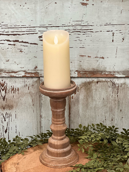 9" Aged Pillar Candle Stick