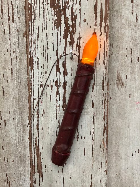 6.5" Cranberry Flair Tip Taper Hanging Candle