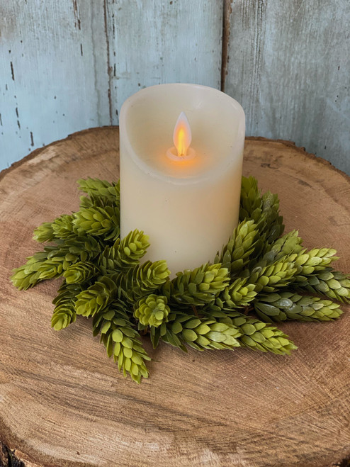 3.5" Hops Candle Ring Green