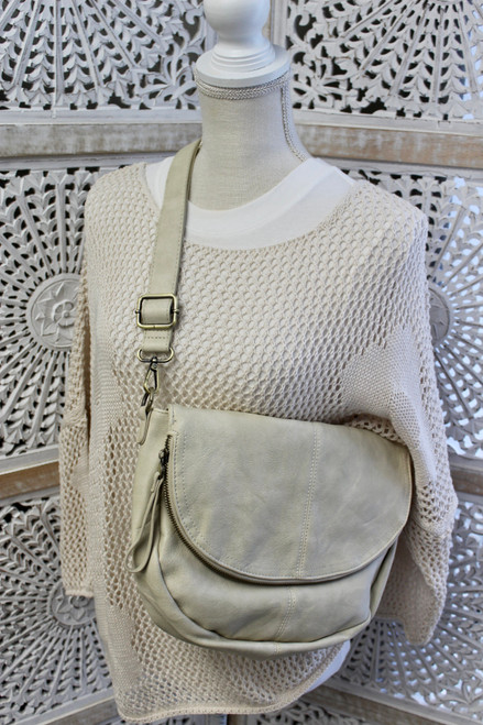 Saddle Up Crossbody Bag - Cream