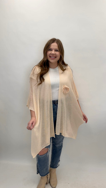 Made For Spring Poncho Wrap - Cream