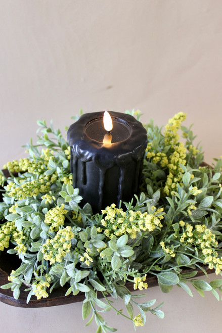6" Black 3D Flame Pillar Candle