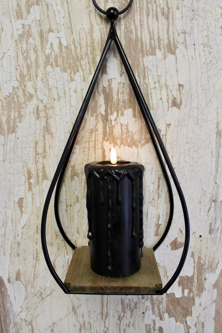 6" Black 3D Flame Pillar Candle
