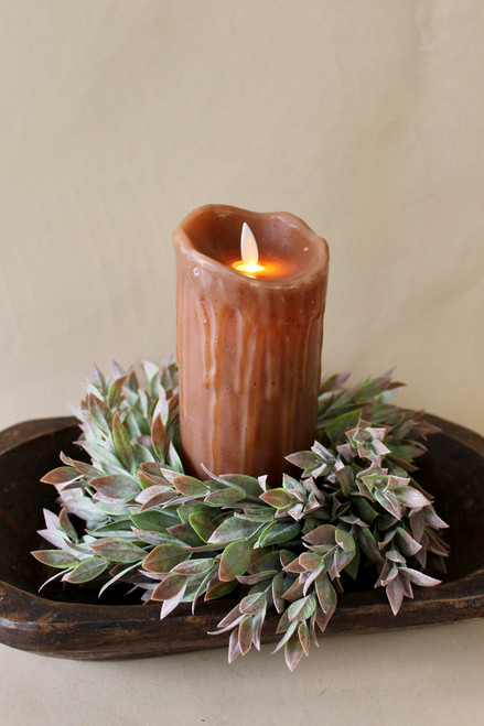 7" Moving Flame Bronze Pillar Candle
