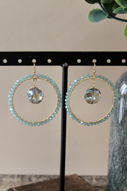 Circle Of Love Earrings - Blue