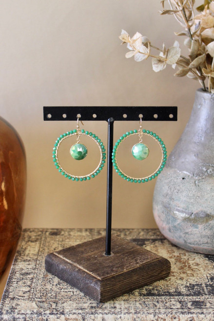 Circle Of Love Earrings - Green