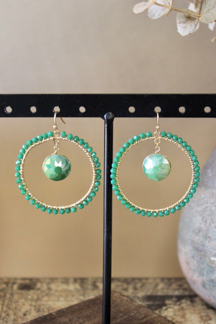 Circle Of Love Earrings - Green