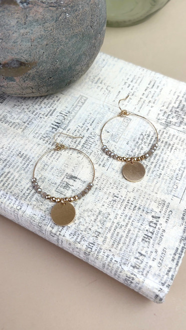 She's A Go Getter Earrings - Taupe